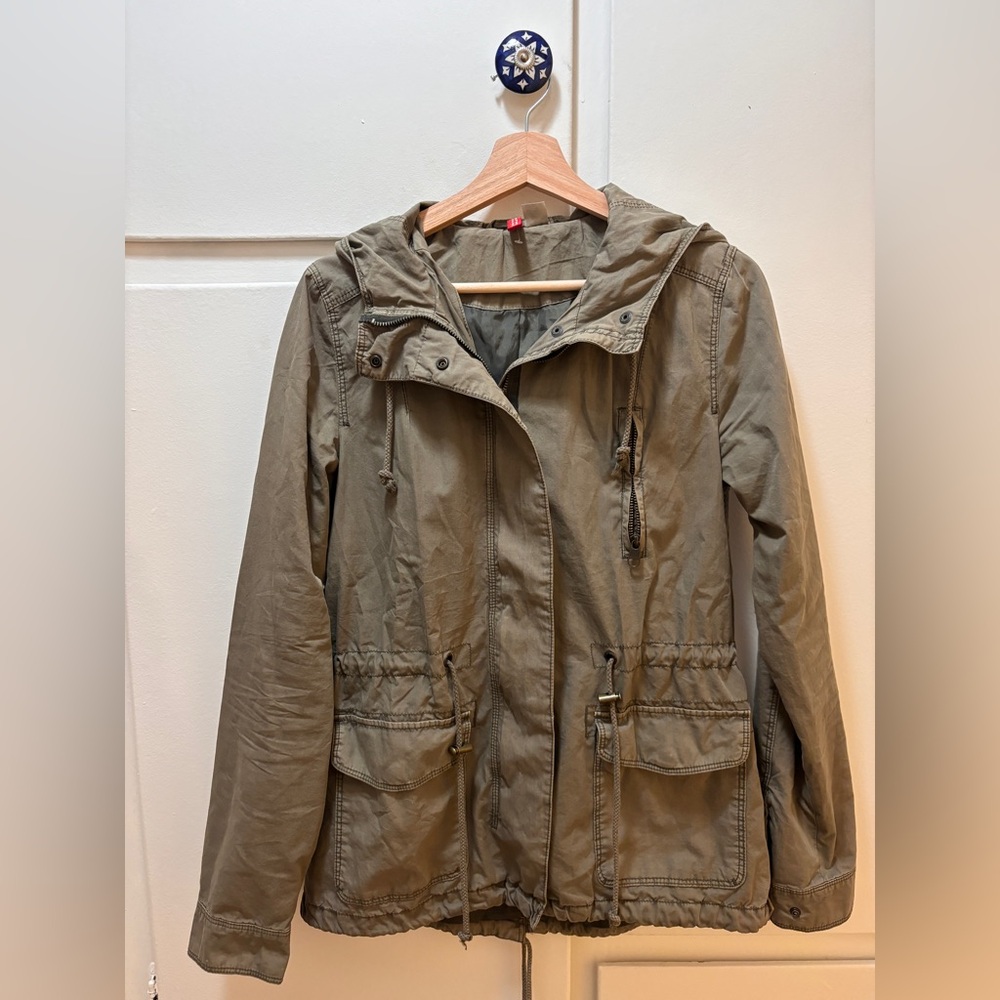 H&M Khaki Utility Jacket with Hood
